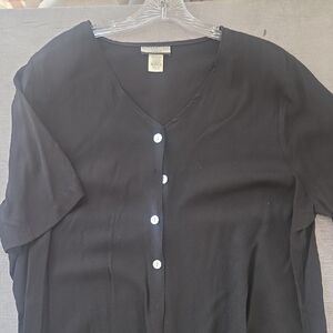 Notations Black Short Sleeve Top